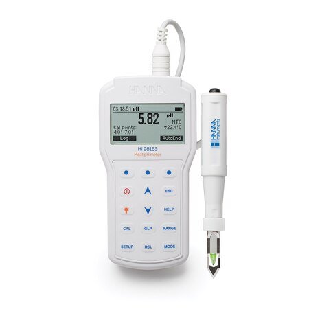 HANNA - Professional Portable Meat pH Meter (HI98163) +Free Calibration Certificate