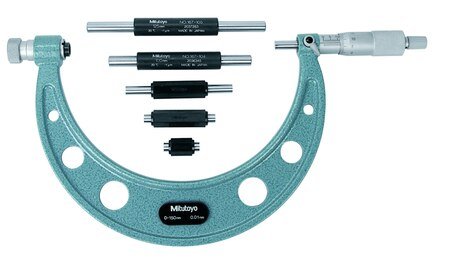 MITUTOYO - Adjustable Outside Micrometer (0 - 150 MM) (104-135A)+ Free Calibration Certificate