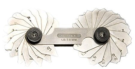 KRISTEEL - RADIUS GAUGE (1512 ABC) (1-25 MM) + FREE CALIBRATION CERTIFICATE