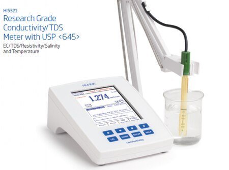 HANNA - Research Grade Conductivity /Tds Meter With Usp (Model Hl5321) + Free Calibration Certificate
