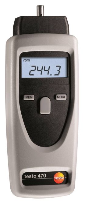 TESTO - DIGITAL TACHOMETER (1 TO 99999RPM) (470)+FREE CALIBRATION CERTIFICATE