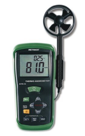 METRAVI- Digital Thermo Anemometer (0 to 45 m/s) (AVM-04) + FREE Cal Certificate