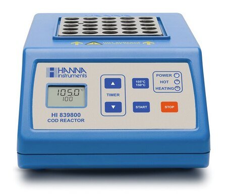 HANNA- Cod Test Tube Heater With  25 Vial Capacity (HI839800) (105? OR150?.(221? OR 302 ?)) + Free Calibration Certificate (001)