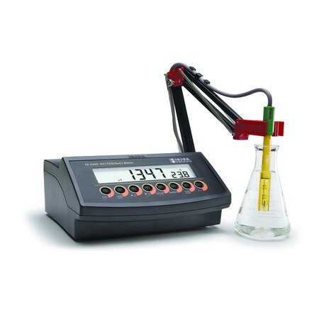 HANNA - EC, Tds , Salinity And Temperature Autoranging Bench Meter  (HI2300) (UPTO 500 mS/cm) + Free Calibration Certificate
