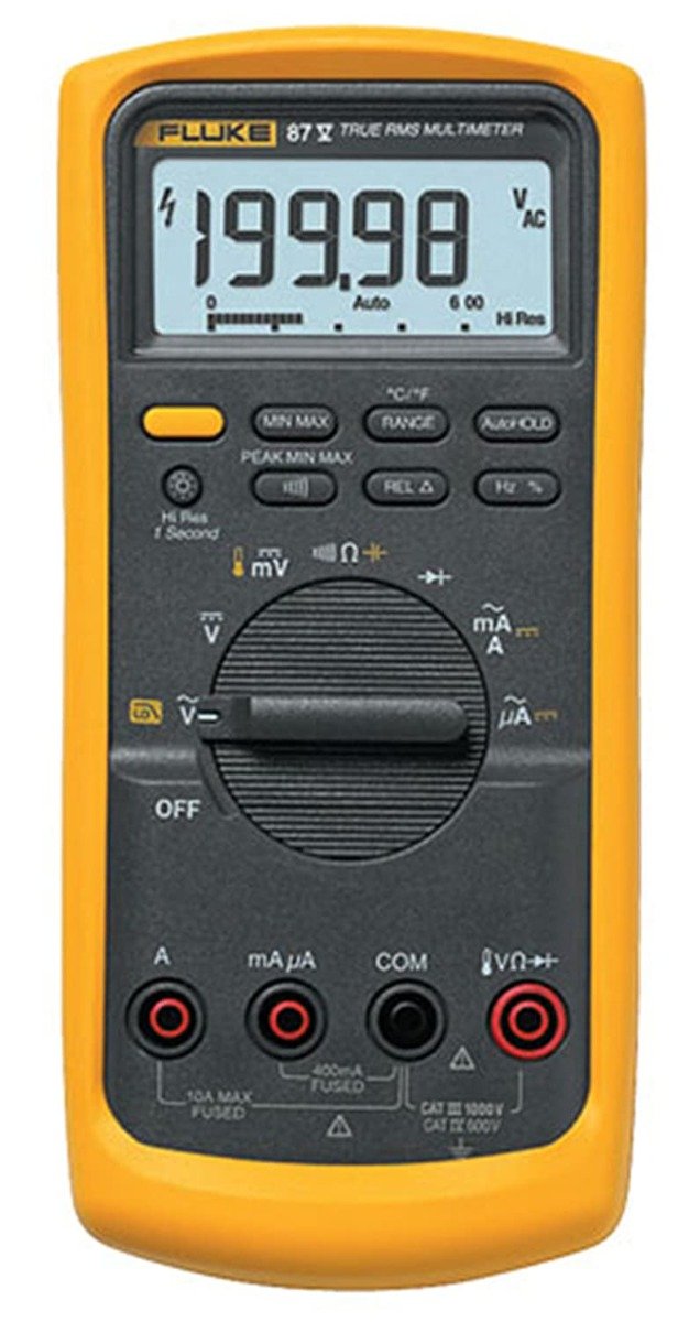 Fluke - Industrial Multimeter (1000VAC/DC) (10A AC/DC) (87V)  + Free Calibration Certificate