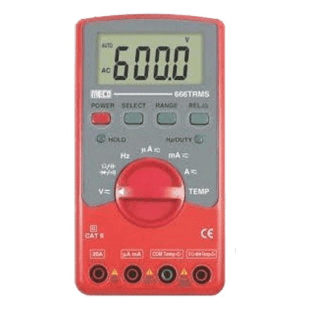 MECO- DIGITAL MULTIMETER (750V AC) (666TRMS)  + FREE  CALIBRATION  CERTIFICATE