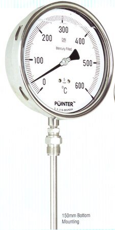 POINTER - TEMPERATURE GAUGE (300 ?C) + FREE CALIBRATION CERTIFICATE ) - THERMOWELL TYPE