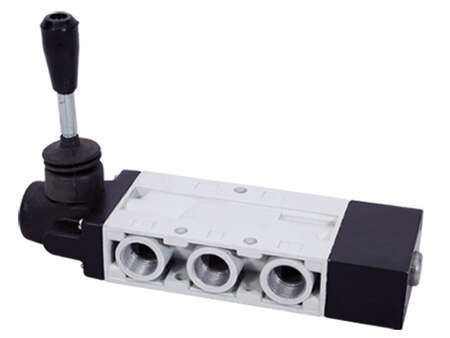 AIRMAX- HAND LEVER VALVE (AD 20 SERIES) (5/3 WAY) (SPRING RETURN / DETENT) (1/4" TO 1/2") (001)