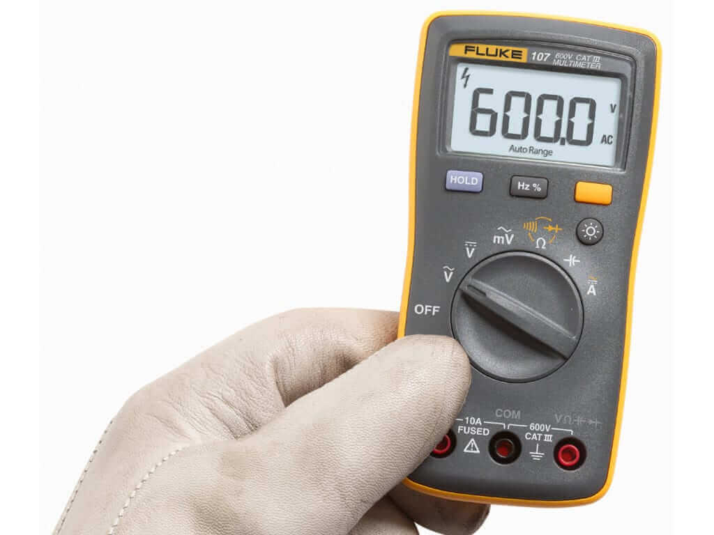 Fluke - Palm-sized Digital Multimeter (600V AC/DC) (Fluke-107) +Free Calibration Certificate